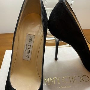 Jimmy Choo Black Suede Heels Size 5